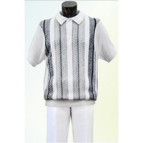 Michael Irvin  White 2 PC Knitted Silk Blend Outfit # M2115S-P